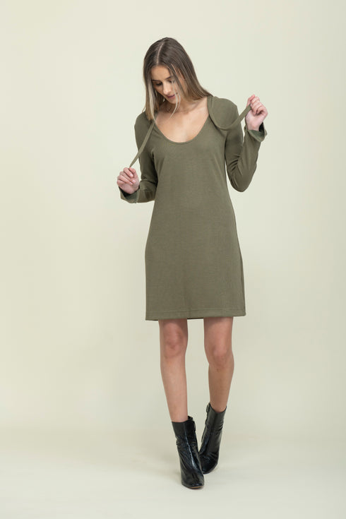 Katie-Reversible Tie Neck Dress